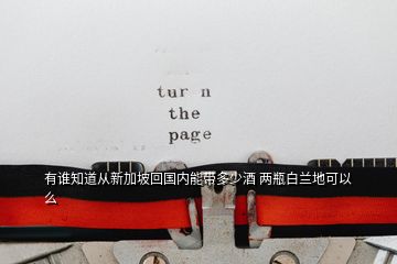 有誰(shuí)知道從新加坡回國(guó)內(nèi)能帶多少酒 兩瓶白蘭地可以么