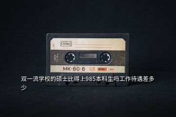 雙一流學(xué)校的碩士比得上985本科生嗎工作待遇差多少