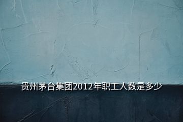 貴州茅臺集團2012年職工人數(shù)是多少
