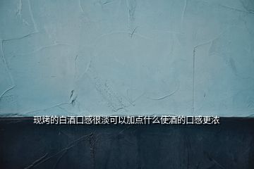 現(xiàn)烤的白酒口感很淡可以加點(diǎn)什么使酒的口感更濃