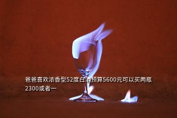 爸爸喜歡濃香型52度白酒預(yù)算5600元可以買(mǎi)兩瓶2300或者一
