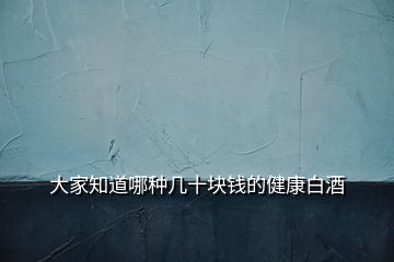 大家知道哪種幾十塊錢的健康白酒