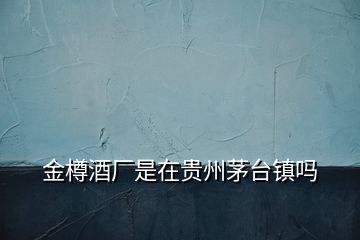 金樽酒廠是在貴州茅臺(tái)鎮(zhèn)嗎