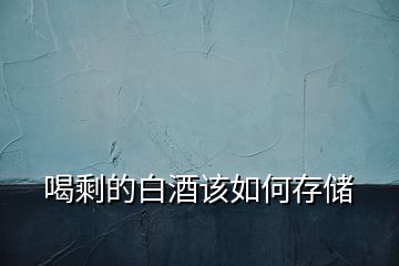 喝剩的白酒該如何存儲(chǔ)