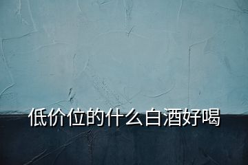 低價位的什么白酒好喝