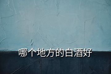 哪個地方的白酒好