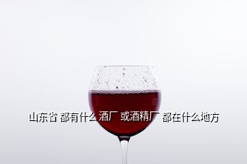 山東省 都有什么 酒廠(chǎng) 或酒精廠(chǎng) 都在什么地方