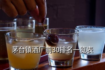 茅臺(tái)鎮(zhèn)酒廠(chǎng)前30排名一覽表