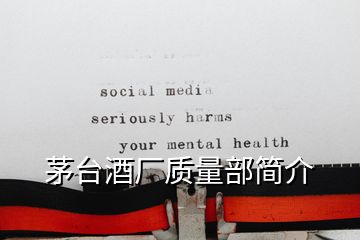 茅臺酒廠質(zhì)量部簡介