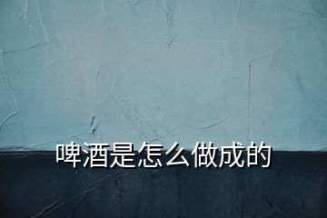 啤酒是怎么做成的