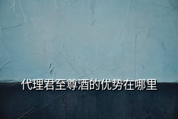 代理君至尊酒的優(yōu)勢(shì)在哪里