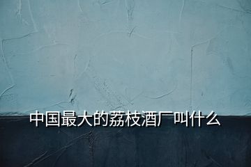中國(guó)最大的荔枝酒廠叫什么