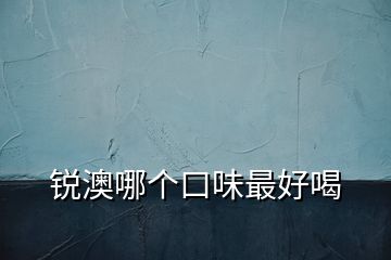 銳澳哪個(gè)口味最好喝