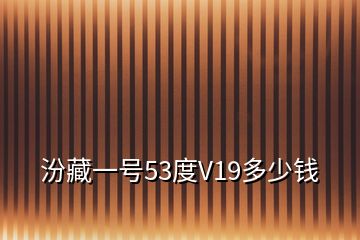 汾藏一號(hào)53度V19多少錢