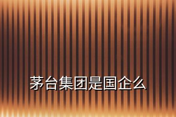 茅臺集團(tuán)是國企么