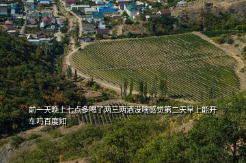 前一天晚上七點多喝了兩三兩酒沒啥感覺第二天早上能開車嗎百度知