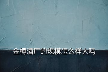 金樽酒廠的規(guī)模怎么樣大嗎