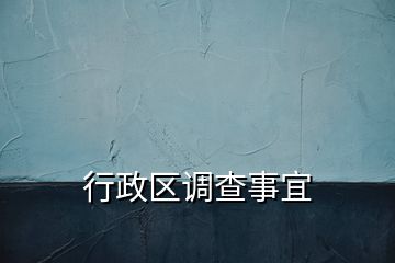 行政區(qū)調查事宜