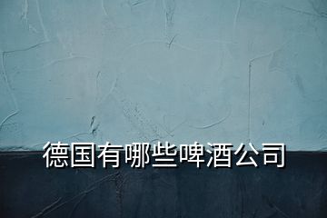 德國(guó)有哪些啤酒公司