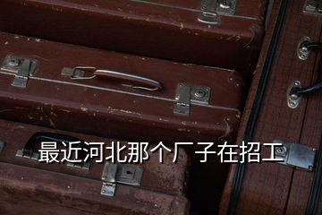最近河北那個(gè)廠子在招工