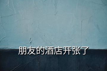 朋友的酒店開(kāi)張了