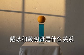 戴冰和戴明賢是什么關系