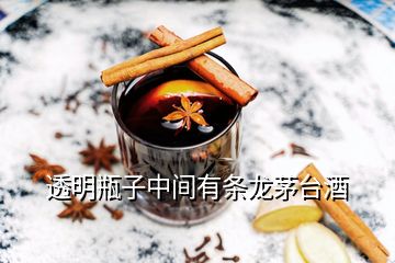 透明瓶子中間有條龍茅臺酒