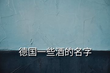 德國(guó)一些酒的名字