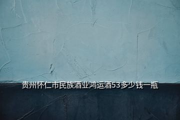 貴州懷仁市民族酒業(yè)鴻運(yùn)酒53多少錢一瓶