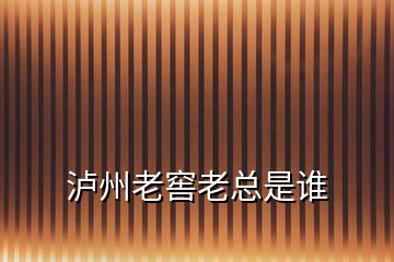 瀘州老窖老總是誰(shuí)