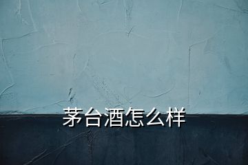 茅臺酒怎么樣