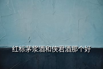 紅標茅漿酒和俠君酒那個好