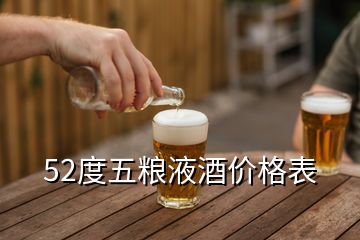 52度五糧液酒價格表