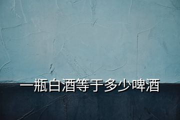 一瓶白酒等于多少啤酒
