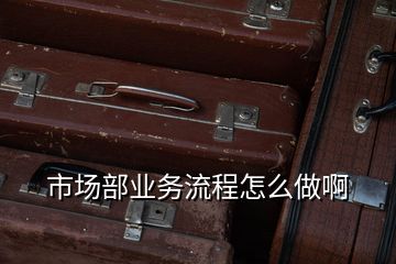 市場(chǎng)部業(yè)務(wù)流程怎么做啊