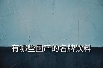 有哪些國產(chǎn)的名牌飲料