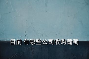 目前 有哪些公司收購(gòu)葡萄
