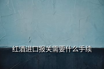紅酒進口報關需要什么手續(xù)
