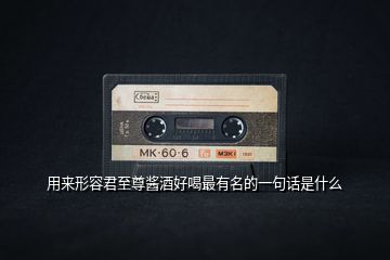 用來(lái)形容君至尊醬酒好喝最有名的一句話是什么