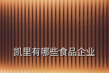 凱里有哪些食品企業(yè)