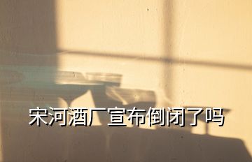 宋河酒廠宣布倒閉了嗎