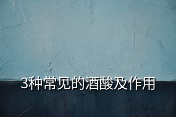 3種常見(jiàn)的酒酸及作用