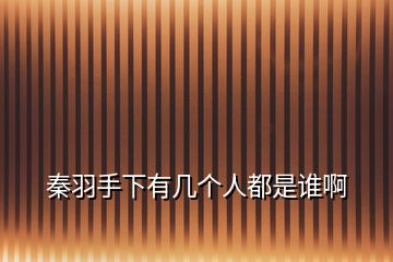 秦羽手下有幾個(gè)人都是誰(shuí)啊