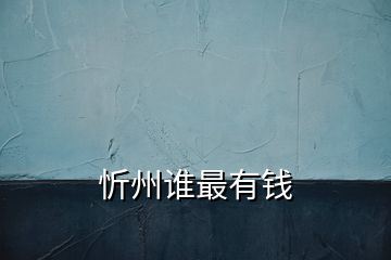 忻州誰(shuí)最有錢