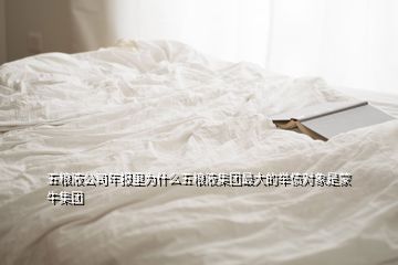 五糧液公司年報里為什么五糧液集團最大的舉債對象是蒙牛集團