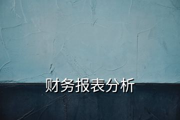 財務報表分析