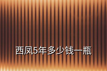 西鳳5年多少錢(qián)一瓶