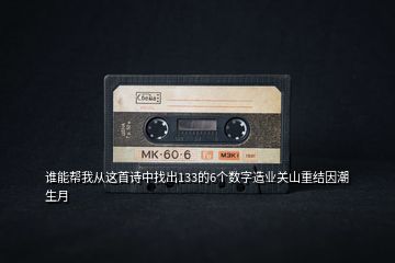 誰能幫我從這首詩中找出133的6個數(shù)字造業(yè)關(guān)山重結(jié)因潮生月