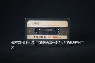 相思成各斷腸人凄風(fēng)苦雨床頭淚一縷清香入夢(mèng)來怎樣對(duì)下文