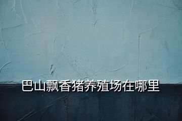 巴山飄香豬養(yǎng)殖場(chǎng)在哪里